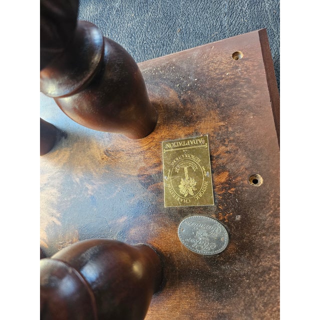 1980s 1980s Baker Historic Charleston Mahogany Two Pedestal Dining Table Satinwood Banding For Sale - Image 5 of 5