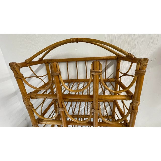 Vintage Bamboo Bentwood Table Top Wine Rack For Sale - Image 9 of 10