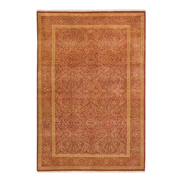 Mogul Collection Hand-Knotted Area Rug - Orange 4' 3" x 6' 3" For Sale - Image 9 of 9
