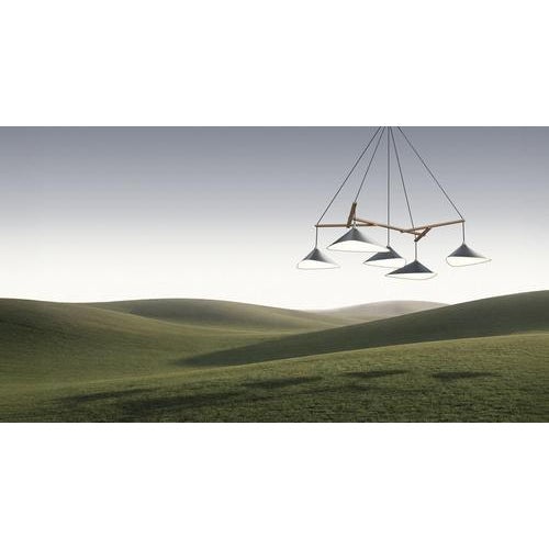 Black Emily Group of Seven Pendant Light in Steel with Dark Bronze Finish by Moss Objects For Sale - Image 8 of 11