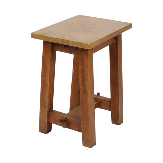 Rustic Wooden Stool, Southern France, 1950s For Sale - Image 4 of 18