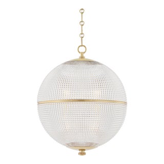 Hudson Valley Lighting Mark D. Sikes Sphere No. 3 1-Light Large Pendant, Aged Brass For Sale