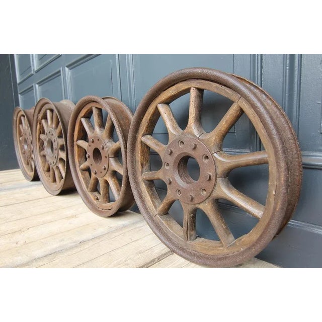 Brown Vintage Car Spokes, Set of 4 For Sale - Image 8 of 13