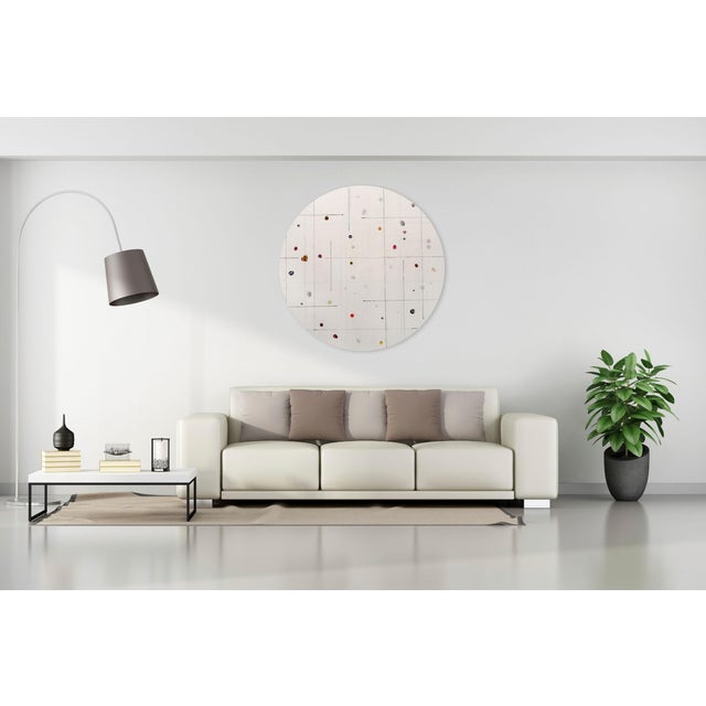 Ink, enamel on paper on linen. Edition: Unique, Unframed. As the title suggests (a tondo is a Renaissance term for a...