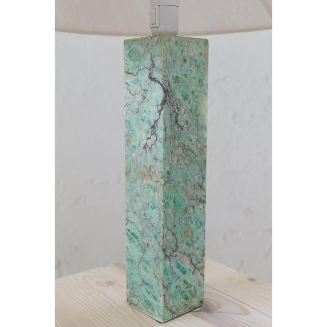 1960s Mid-Century Green Marble Table Lamp by Bergboms, Sweden, 1960s For Sale - Image 5 of 9