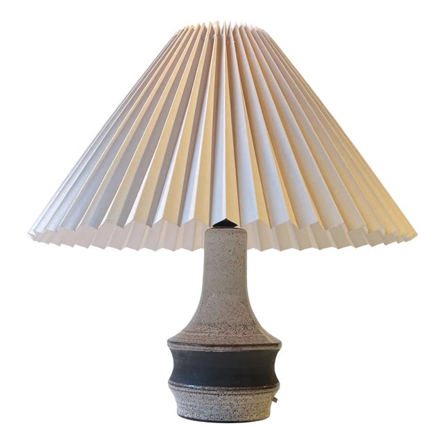 Scandinavian Dusty Glazed Stoneware Table Lamp, 1970s For Sale