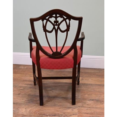 19th Century Victorian Hepplewhite Revival Mahogany Armchair, 1870 For Sale - Image 5 of 6