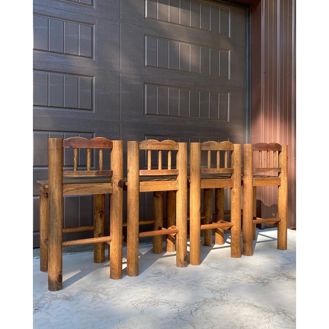 Contemporary Lake House Counter Stools for Cabin, Set of 4 For Sale - Image 3 of 12