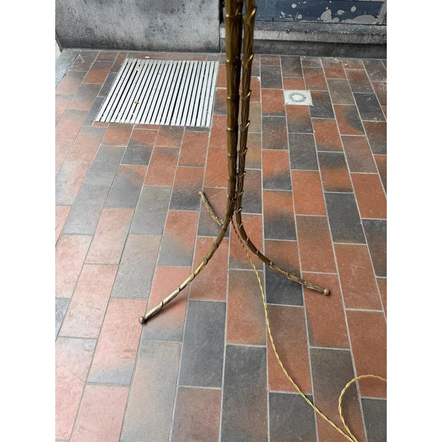 Triple Bronze Faux Bamboo Floor Lamps from Maison Bagues, 1950s For Sale - Image 10 of 13