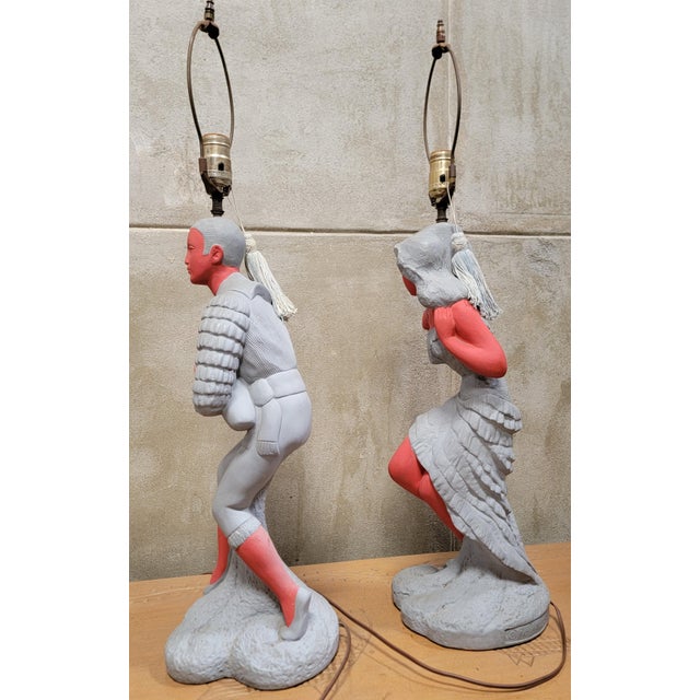Hollywood Regency Figural Lamps by Royalite of Hollywood 1950's - A Pair For Sale - Image 10 of 15