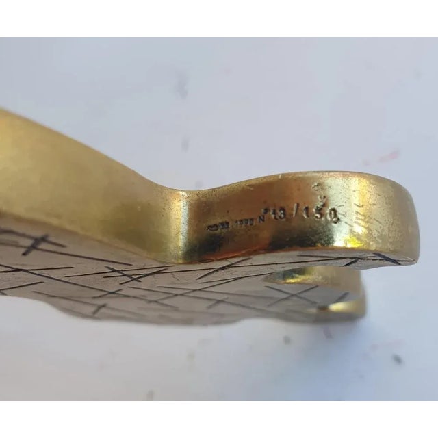 Metal Bronze Sculpture of Man, 1990 For Sale - Image 7 of 10