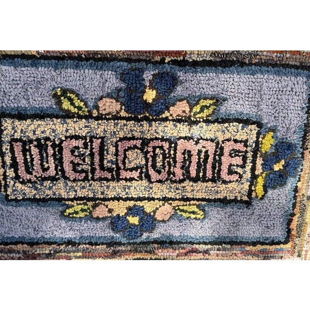 Wonderful and simple mounted hand-hooked rug from Pennsylvania. Great multi-colors from Lancaster County, PA. Very good...