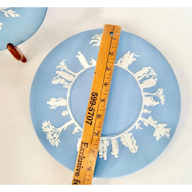 1970s Vintage Wedgwood Jasperware Pale Blue Cake Plate – Sacrifice Pattern – (Sold Individually) For Sale - Image 5 of 5