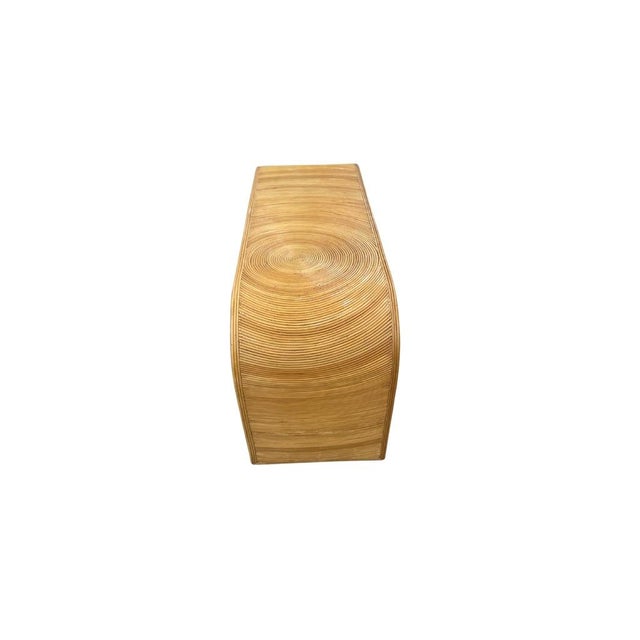A stunning example of organic Post-Modern design, this sculptural console table features a seamless waterfall silhouette...