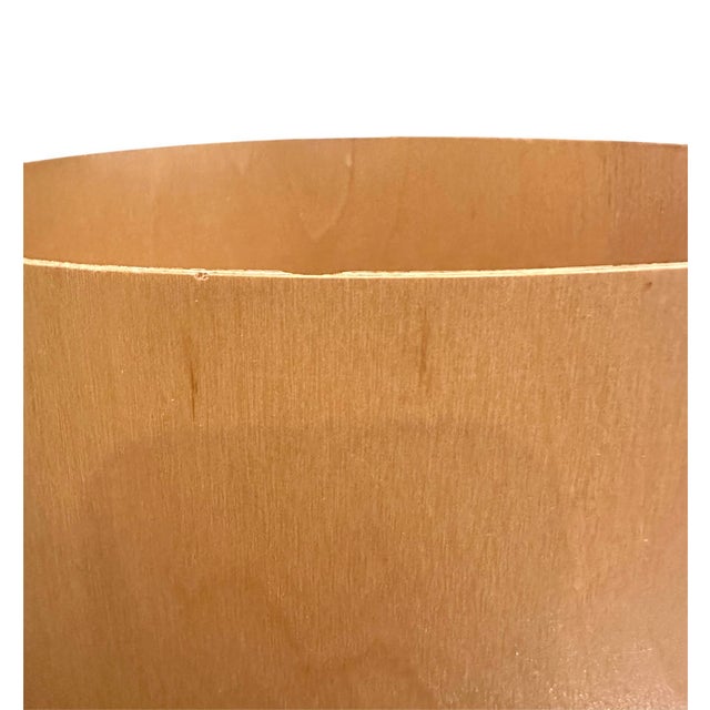 Beige Pablo Pardo "Uno" Bent Wood Wastebasket / Paper Bin / Trash Can in Blonde / Ash Finish For Sale - Image 8 of 9