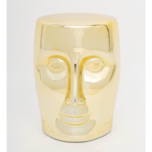 Philippe Starck for XO "Bonze" Head Stool, metallic golden glazed ceramic, with labels to underside. 18.75" H x 15" W x...