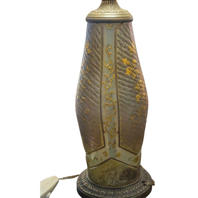 Enhance your collection or interior space with this exquisite, unsigned Art Nouveau style table lamp, deeply inspired by...
