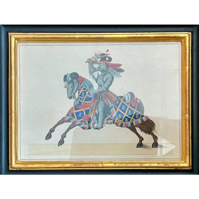 Vintage Medieval Knight Prints in Black Frames - Set of 4 For Sale - Image 17 of 18