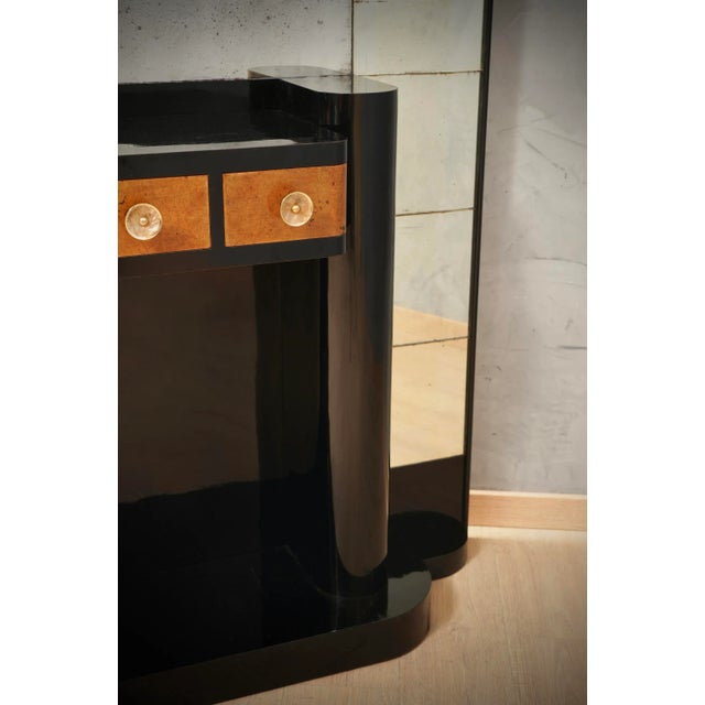 Glass Mid-Century Console Table with Full-Length Mirrors, 1950 For Sale - Image 7 of 11