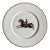 Large French Paris Porcelain Art Deco Charger Plate With Equestrian Silhouette of Horse & Rider Manner of Gio Ponti Signed Primavera For Sale