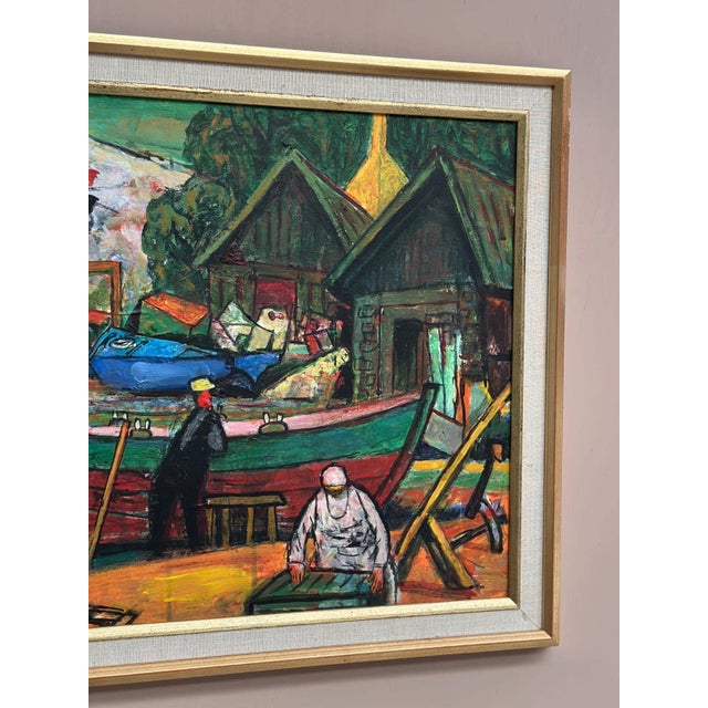 Birger E. Son Birger, Harbour, 1960s, Oil on Panel, Framed For Sale - Image 4 of 18