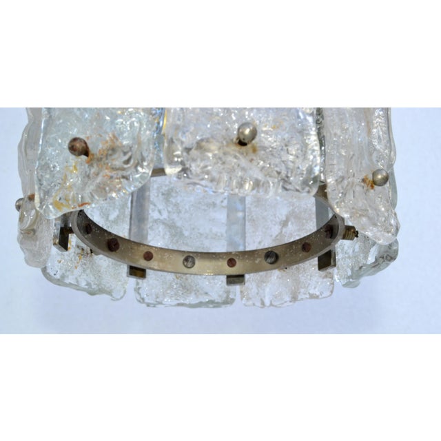 Chrome Kalmar Ice Chandelier Chrome & Crystal Glass Panels Mid-Century Modern Austria For Sale - Image 8 of 13