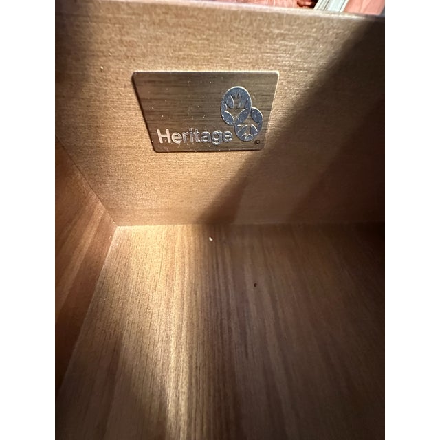 Brown Vintage Drexel Heritage Brittany Collection Louis XV French Provincial Nightstand End Tables (Pair) For Sale - Image 8 of 17