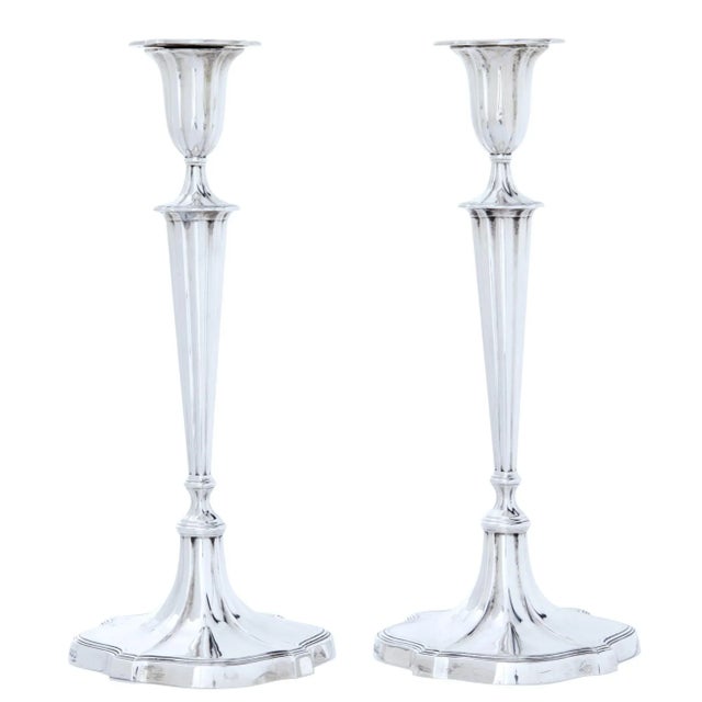 Silver Early 20th Century Sterling Silver Candlesticks, Set of 2 For Sale - Image 8 of 9