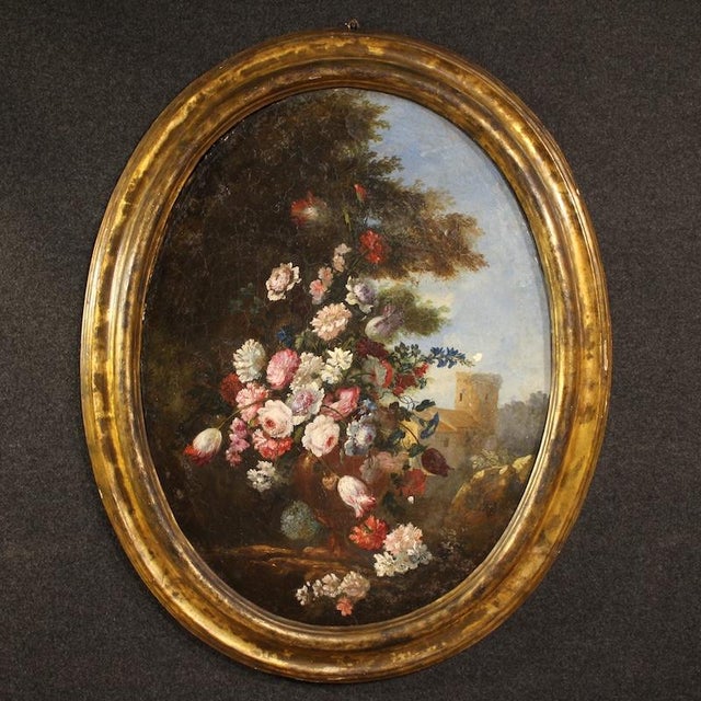 Italian Artist, Oval Still Life, 1780, Oil on Canvas For Sale - Image 16 of 16