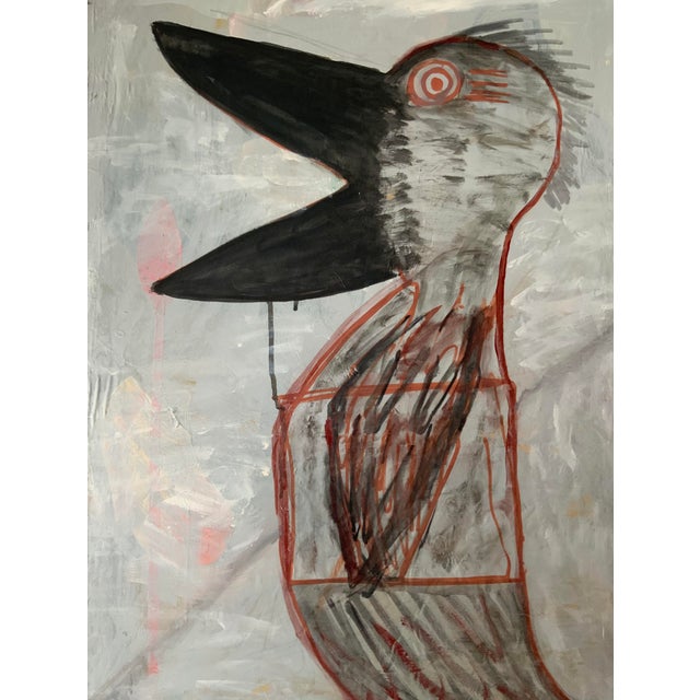 Purple Anthropomorphic Art, Painting on Paper For Sale - Image 8 of 9