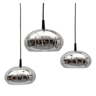Chrome 3-Light UFO Cascading Lamp, Germany, 1960s For Sale