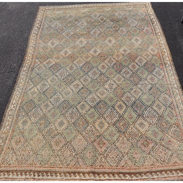 Antique Konya Oushak Rug With Soft Sage, Taupe, Sand, and Muted Rust Tones For Sale - Image 11 of 13
