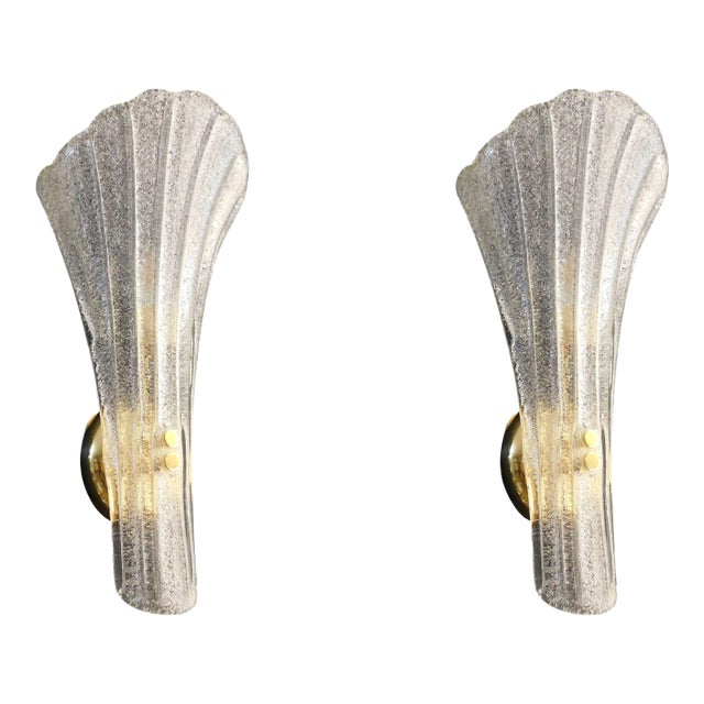 20th Century Graniglia Trumpet Sconces by Murano Due, a Pair For Sale