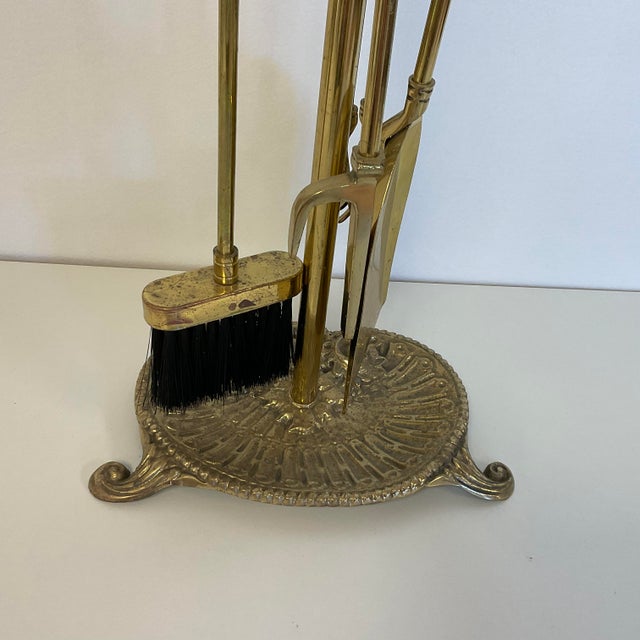 MidCentury Brass Equestrian Fireplace Tools Set of 5 Chairish