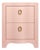 Matthew Izzo Home Helena Pink Textured Linen Two Drawer Side Table For Sale