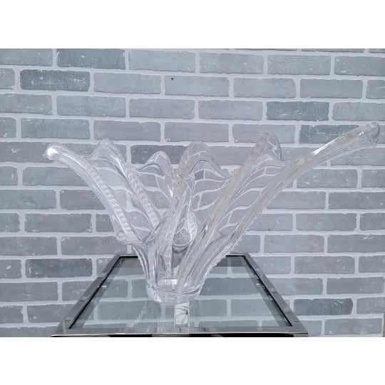 Cofrac Art Verrier Mid Century French Cofrac Art Verrier Free Form Crystal Centerpiece For Sale - Image 4 of 8