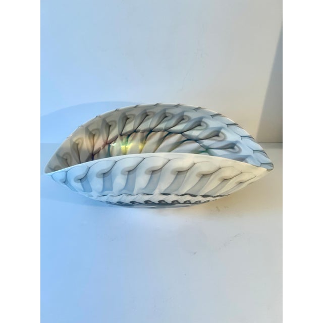 Glass or Porcelain Decorative Bowl with Shell Like Design For Sale In Los Angeles - Image 6 of 8