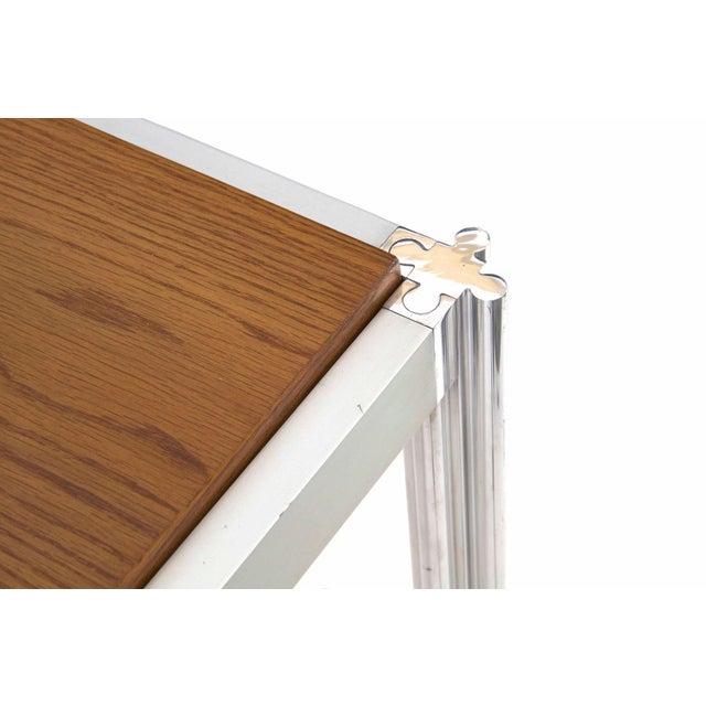 Mid-Century Modern Oak and Metal “Shamrock” Desk or Dining Table by George Ciancimino For Sale - Image 3 of 12