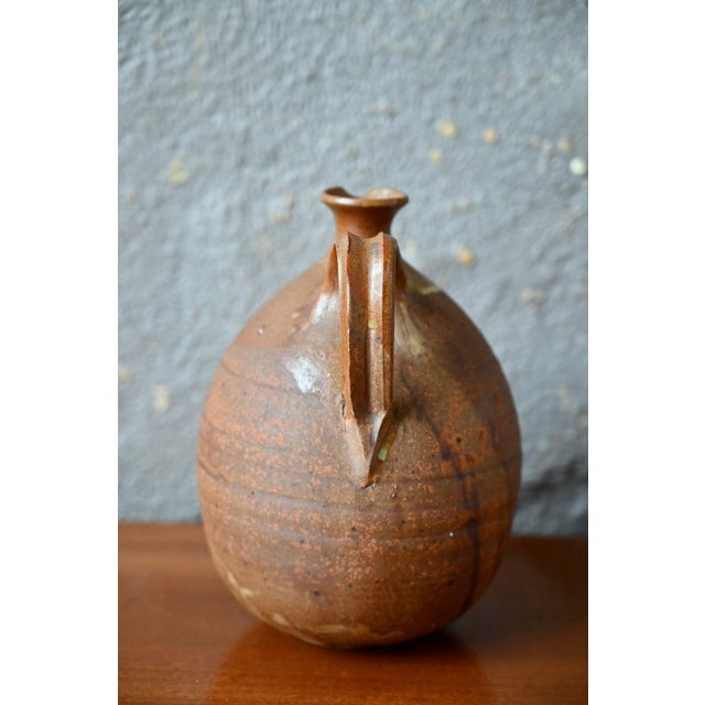 Vintage Wabi-Sabi Glazed Stoneware Pitcher, 1950s For Sale - Image 3 of 8