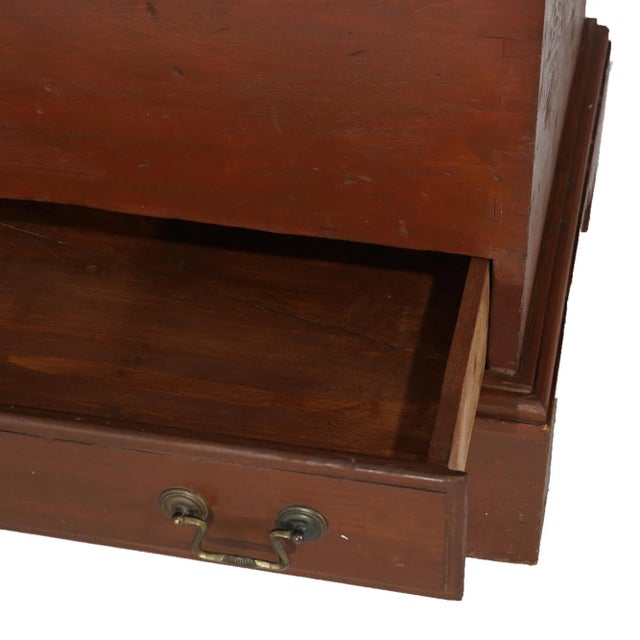Antique Chippendale Softwood Blanket Chest with Strap Hinges Circa 1830 For Sale - Image 10 of 12