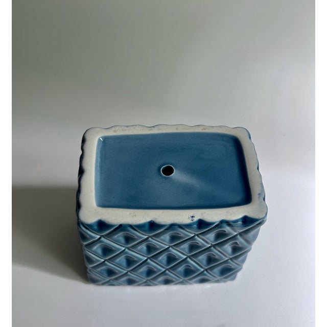 Mid Century Modern Cornflower Blue Ceramic Planter For Sale - Image 15 of 17