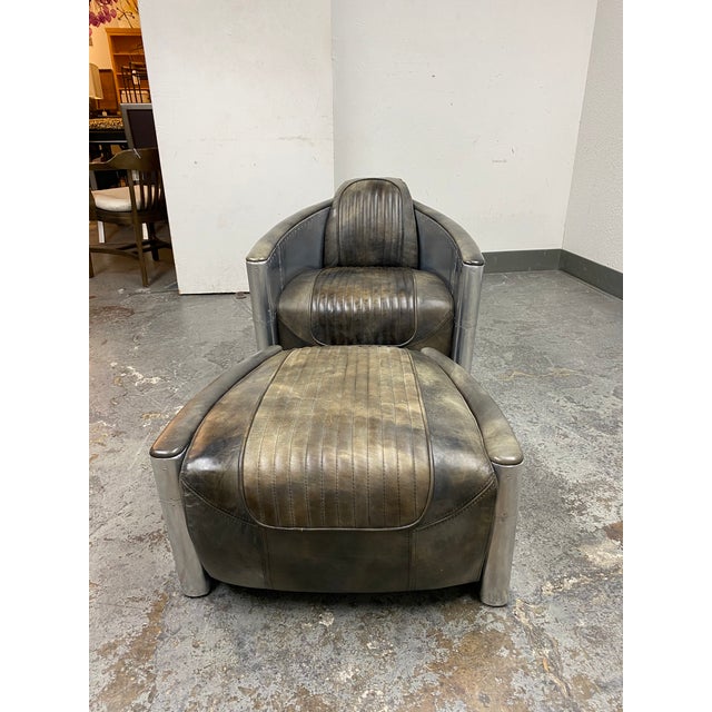 Restoration Hardware Aviator Chair + Ottoman Chairish