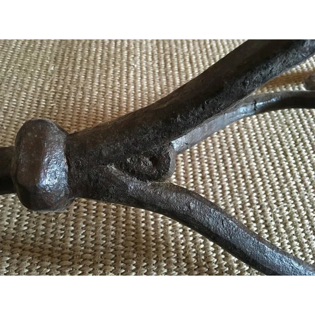 14th Century Medieval Black Wrought Cast Iron Tripod Pedestal, Italy For Sale - Image 10 of 11