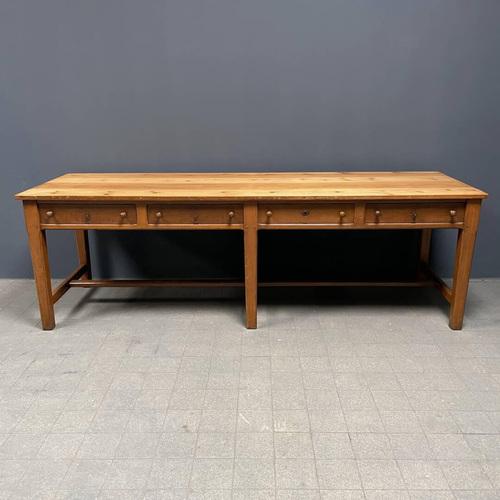 Wood Large Vintage Drapery Fabric Table, 1880s For Sale - Image 7 of 18