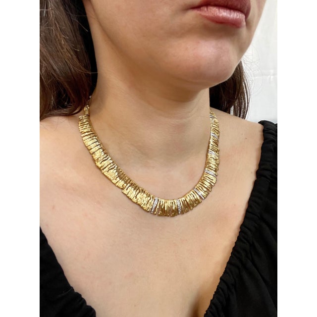 Designer Roberto Coin Diamond Elephant Skin Necklace, 18 Karat Gold 53 Grams For Sale - Image 10 of 18