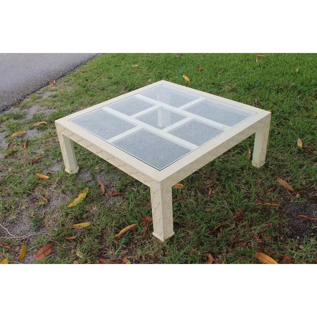 Vintage Hollywood Palm Beach Regency Thomasville Chinese Chippendale Chinoiserie fretwork Fret work coffee table with...