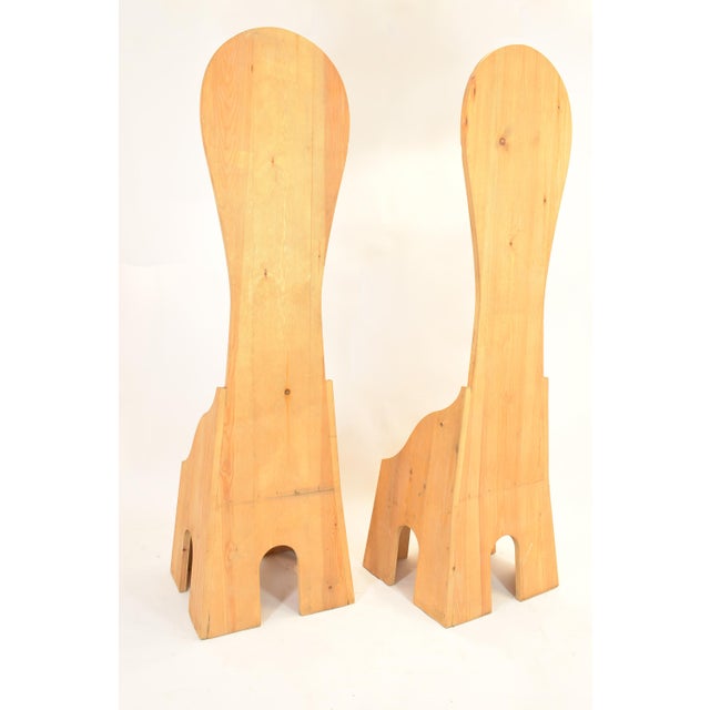 1970s Mobili Della Valle Series Model SC190 Chairs by Mario Ceroli for Poltronova, Italy, 1972, Set of 2 For Sale - Image 5 of 8