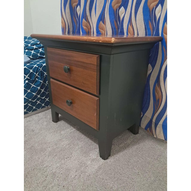 Transitional Vintage Riverside Furniture Two-Tone 2-Drawer Nightstand For Sale - Image 3 of 4