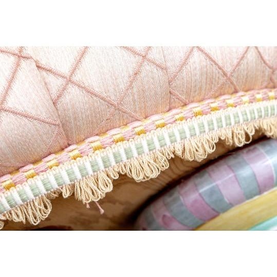 Mackenzie Childs MacKenzie-Childs Whimsical Tufted Silk & Cotton Tuffet Ottoman For Sale - Image 4 of 9