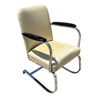 Art Deco Chrome & Vinyl Springer Rocking Chair by Kem Weber for Lloyd For Sale